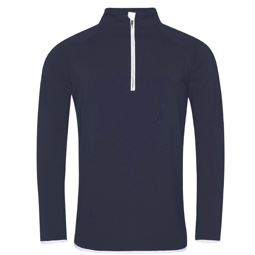 Cool 1/2 Zip Sweat Top - Navy - Male Cut