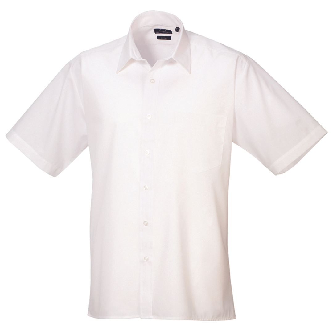 Short Sleeve Poplin Shirt - White